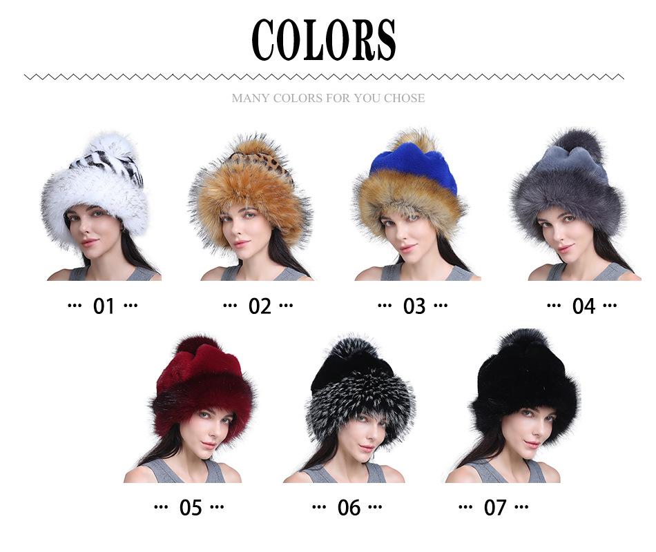 Women's Fashion Fox Fur Ball Hat Autumn and Winter Warm Fur Straw Hat