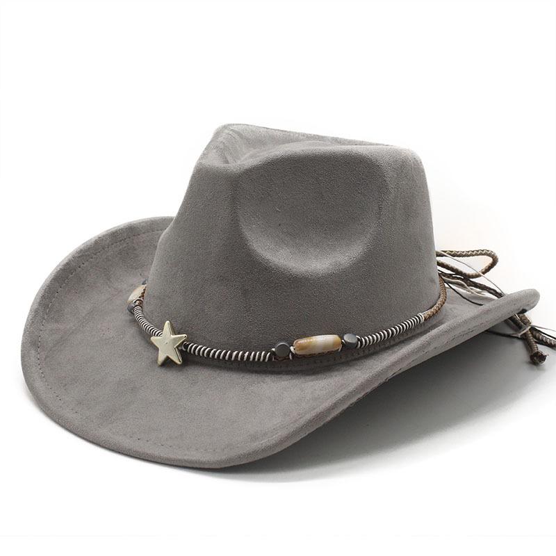 Bohemian Minority Suede Hat Belt Couple Hat Western Cowboy Top Hat