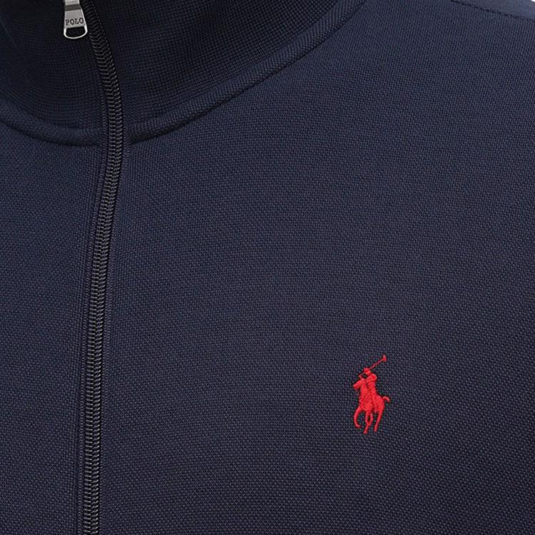 Polo Ralph Lauren Solid Color Pony Embroidered Zip-Up Long Sleeve Jacket Men jackets Blue 710881509-002