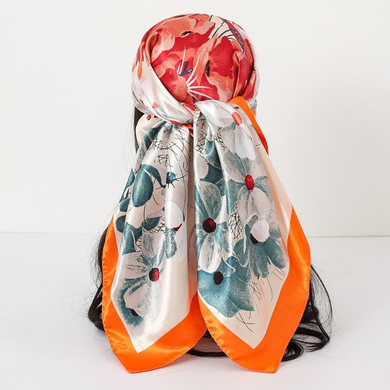 New cashew print silk scarf women's trend versatile shawl satin headscarf 90 square scarf scarf women