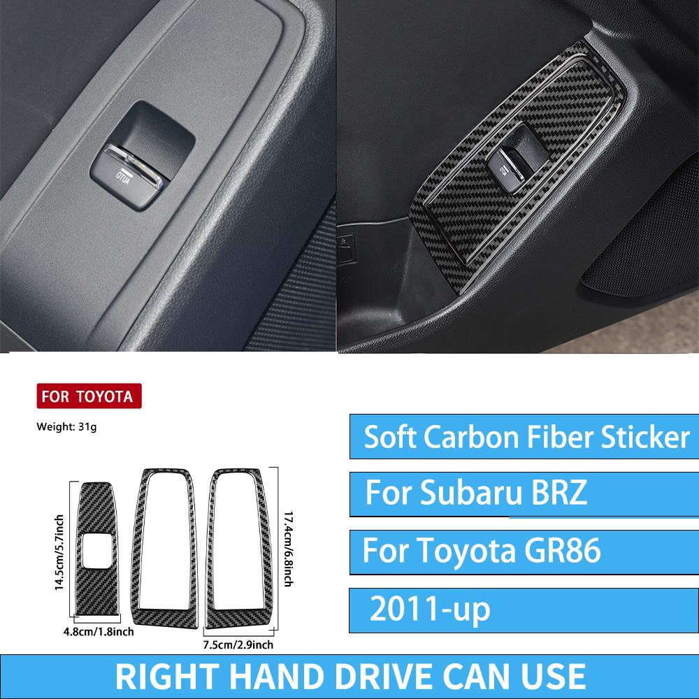 For Subaru BRZ/ For Toyota GR86 -up Carbon Fiber Decal Car Center Console Shift Panel Interior Decorative Stickers
