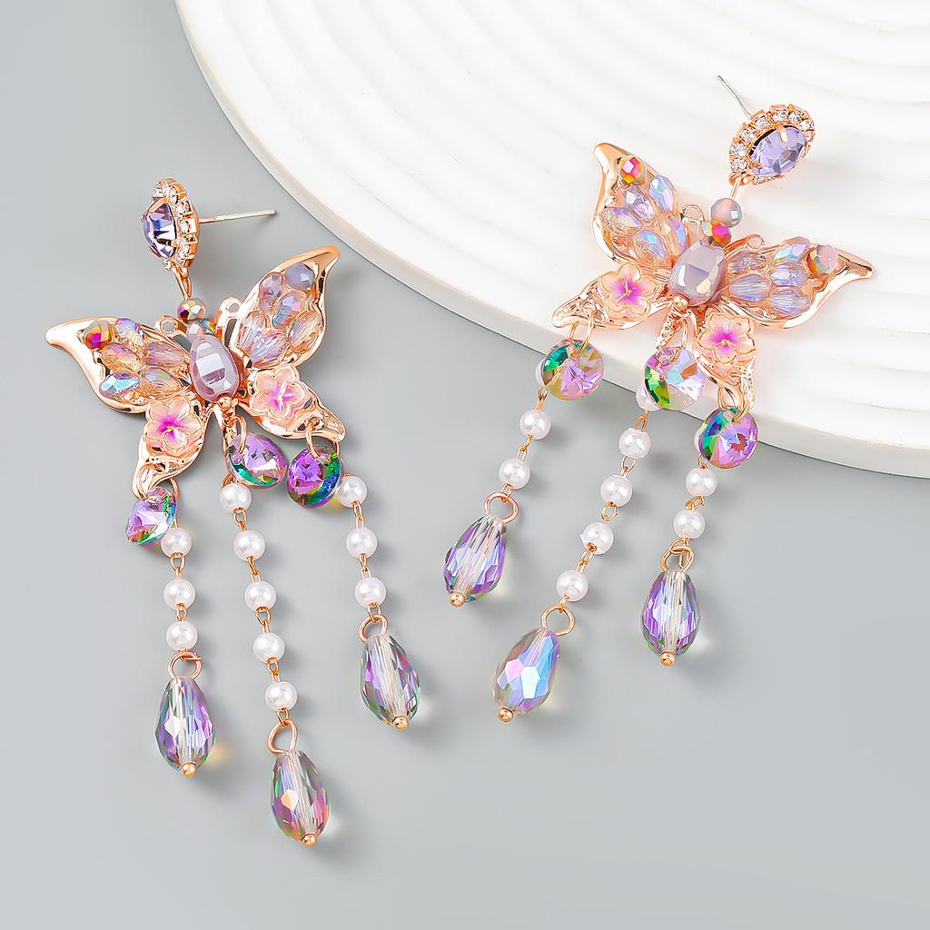 Female Trendy Butterfly Tassel Earrings