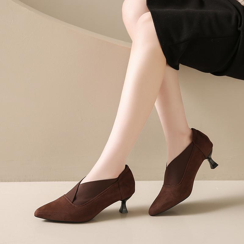 Fashion Pointed Toe Women Ankle Boots Suede High Heels Shoes Elegant Sexy Stilettos Women Trend New Fashion Pumps Dress Snow Botas Mujer