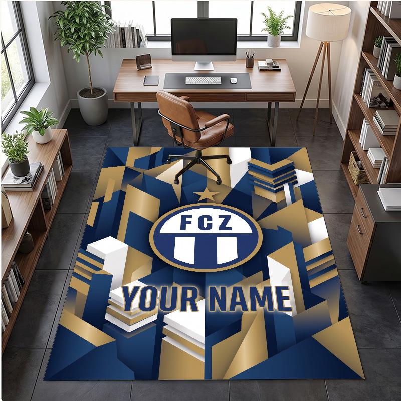 Crystal Velvet Rug FC Zürich Print Custom Name Text Floor Mat Home Decor
