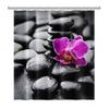 Tenda Doccia Meditazione Giapponese Zen Spa Loto Pietre di Basalto Olio Essenziale Candele Profumate Bambù Acqua Arredamento Casa Set Impermeabile