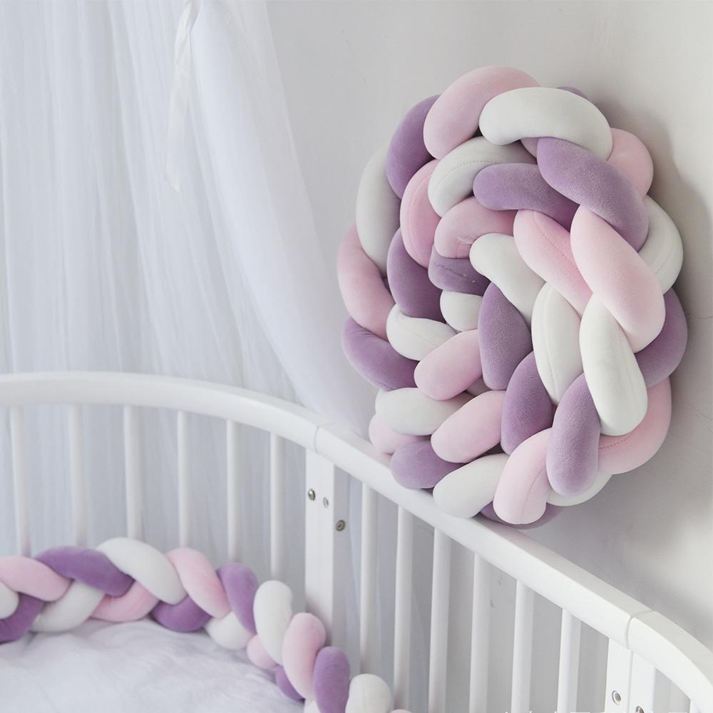 Handmade Bed Bumper Soft Plush Braided Pillow Baby Crib Bumper Crib Protector Baby Bed