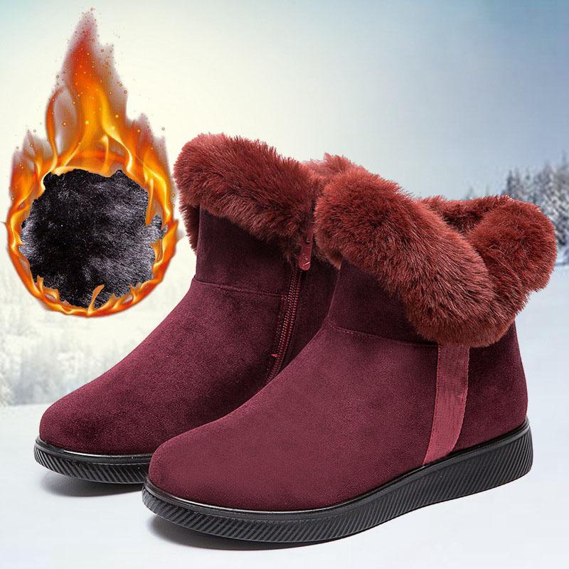 Women Platform Shoes Faux Suede Zip Shoes 2026 Women Snow Boots Warm Fur Plush Winter Ankle Boot Female botas de mujer WSH3720 35 красный 3080₽