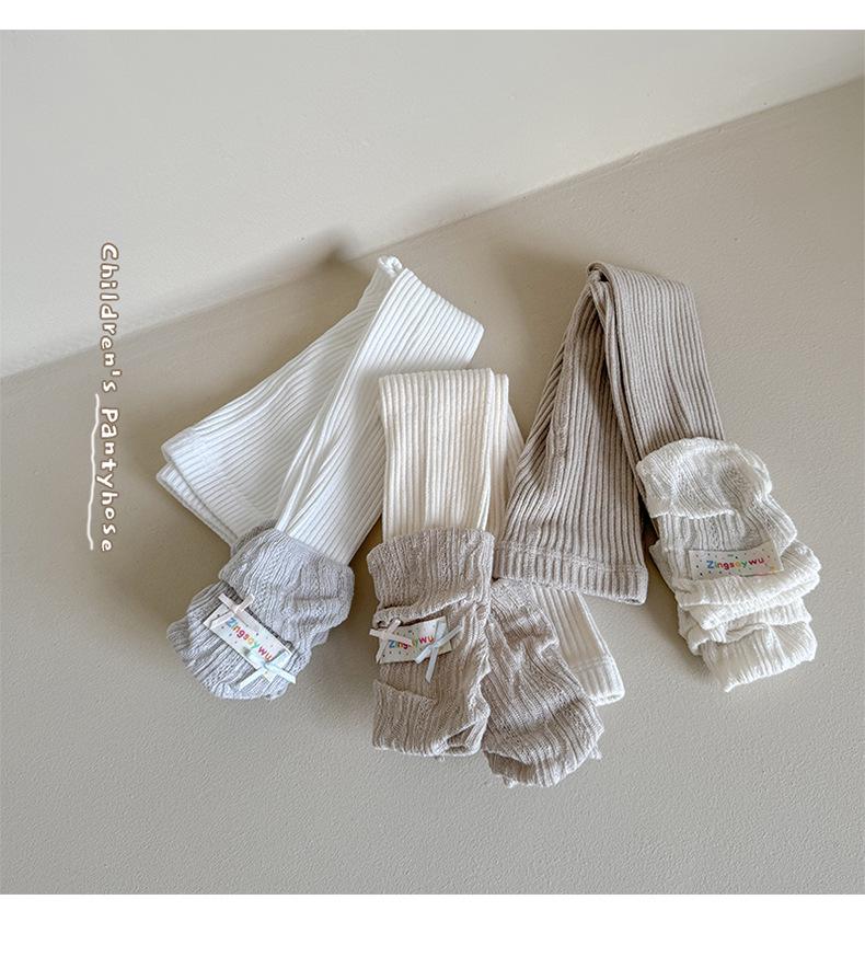 2025 Korean Style Knitted Scrunch Leggings & Tights Combo - Nine-Point Girls' Cotton Leg Warmers