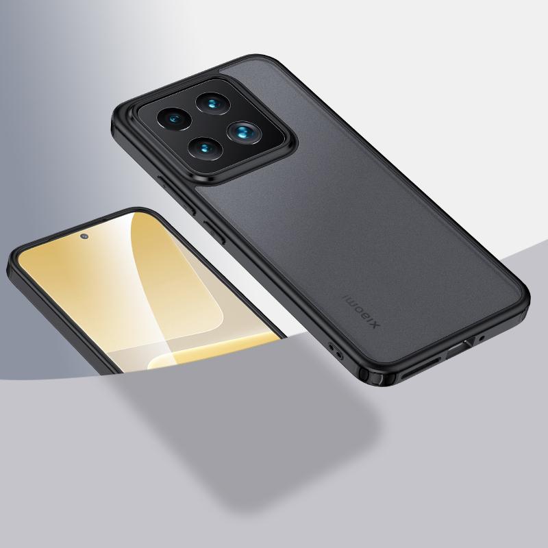 

For Xiaomi 14 Pro Phone Case PC+TPU Airbag Anti-drop Phone Cover Matte Black