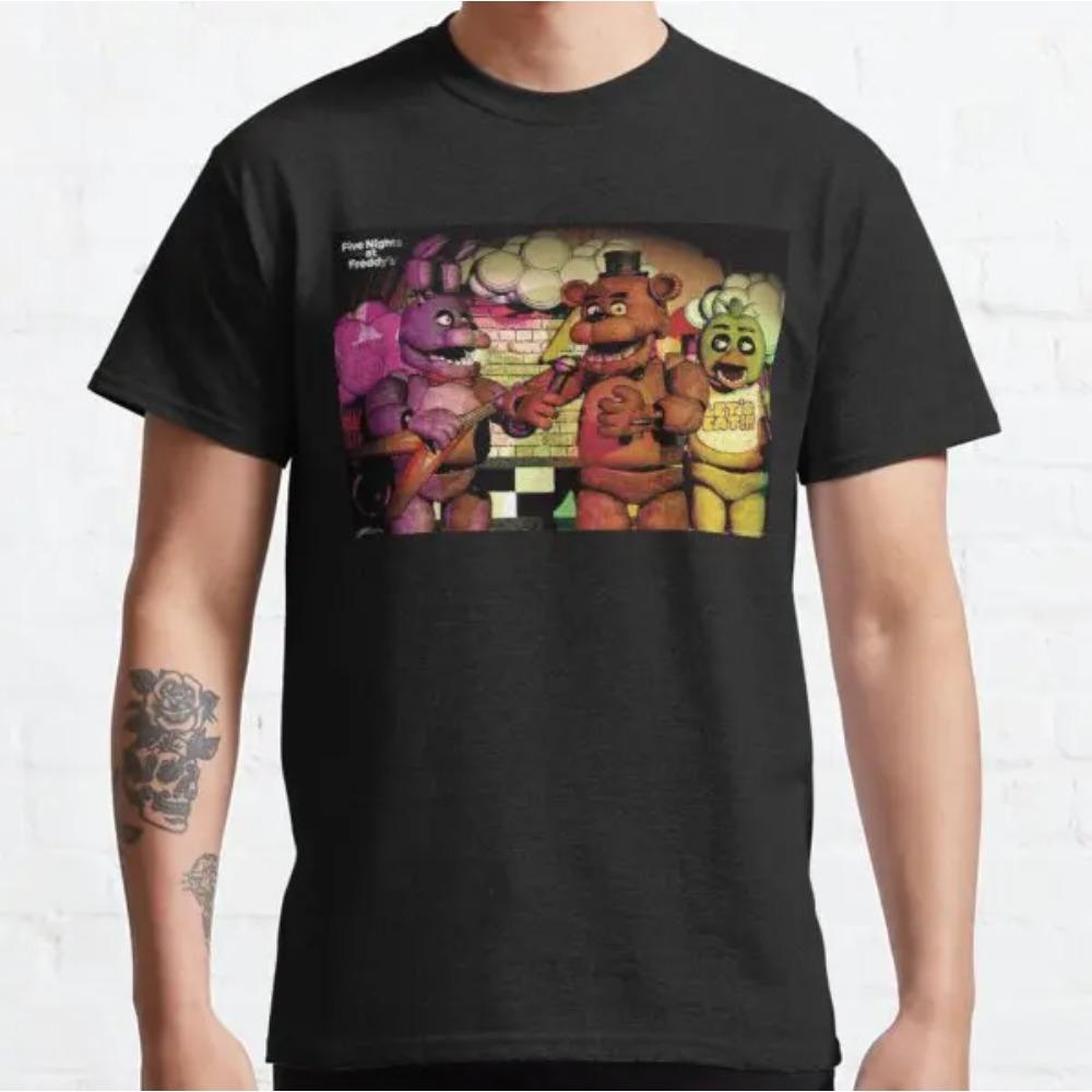 Modna koszulka z grafiką Five Night At Freddys Wygodny nadruk Oversize Wysokiej jakości ubrania Letnia czysta bawełna Streetwear Koszulka