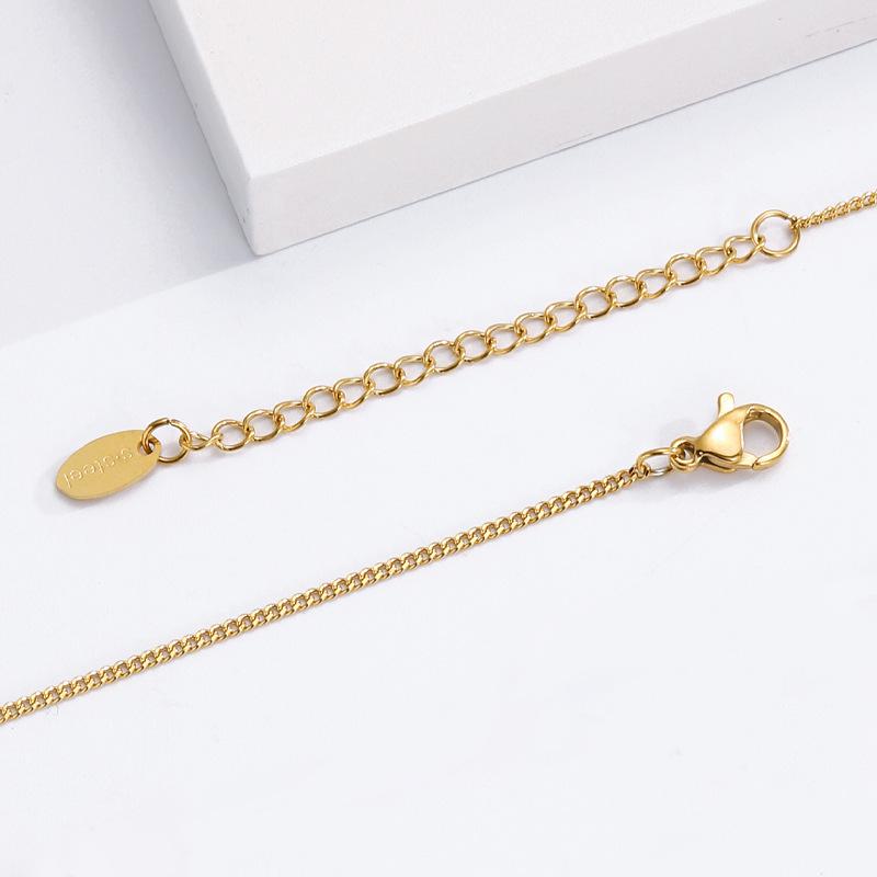 Xiaoxiangfeng Titanium Steel Necklace Women'S Niche Design Sense Light Luxury Clavicle Chain Stainless Steel Short Item Pendant Spring