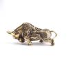 Brass Bullfighting Statue, Lucky Copper Animal Figurine, Wealth Bringing Miniature Ornament for Home & Office Desk Decor
