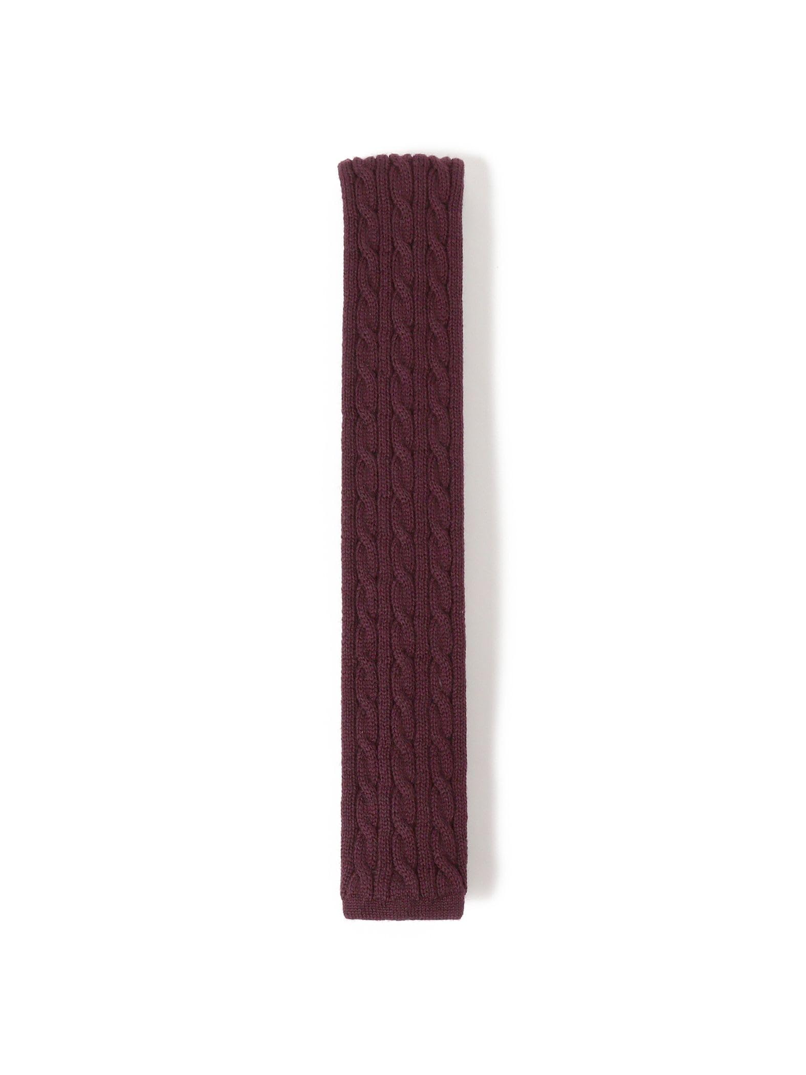 [BEAMS PLUS] Wool Knit Cable Tie for Men, Burgundy, Free Size 38440142840