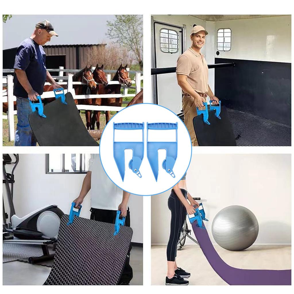2PCS Mat Movers Tool Ergonomic Mat Puller Heavy Duty Stall Mat Handlers for Horse Mat Gym Mat Trailer Mat