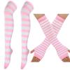 Multi Color Casual Gloves Women Girls Striped Long Socks Over The Knee Socks Thigh High Stockings