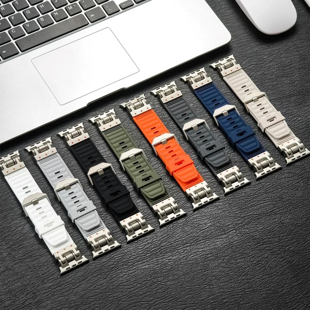 Silicone Band for Apple Watch Ultra3 2 49mm 45mm 44mm 42mm Sports Strap Correas for IWatch Series 11 10 46mm 9 8 7 6 SE Bracelet