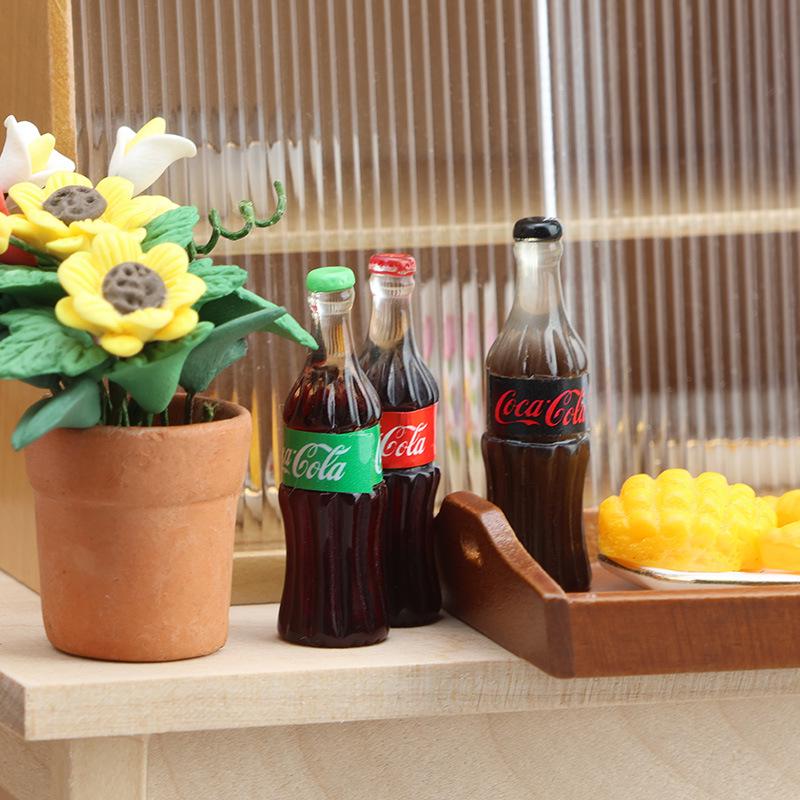 Miniature 1:12 Dollhouse Resin Cola Drink Toy Food Ornament for BJD