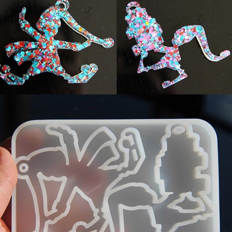 Silicone Elf Pendant Mold Easy Demolding Epoxy Mould For Handmade Jewelry Keychains Christmas Tree Ornaments