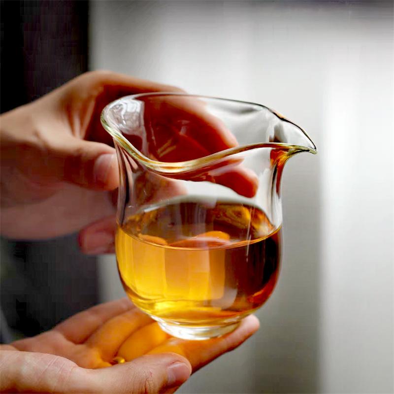 Anti Scalding Flaring Glass Fair Cup Tea Pitcher Thickened Heat-resistant Kung Fu Tea Fair Mug Chahai Chinese Tea Set Accessorie