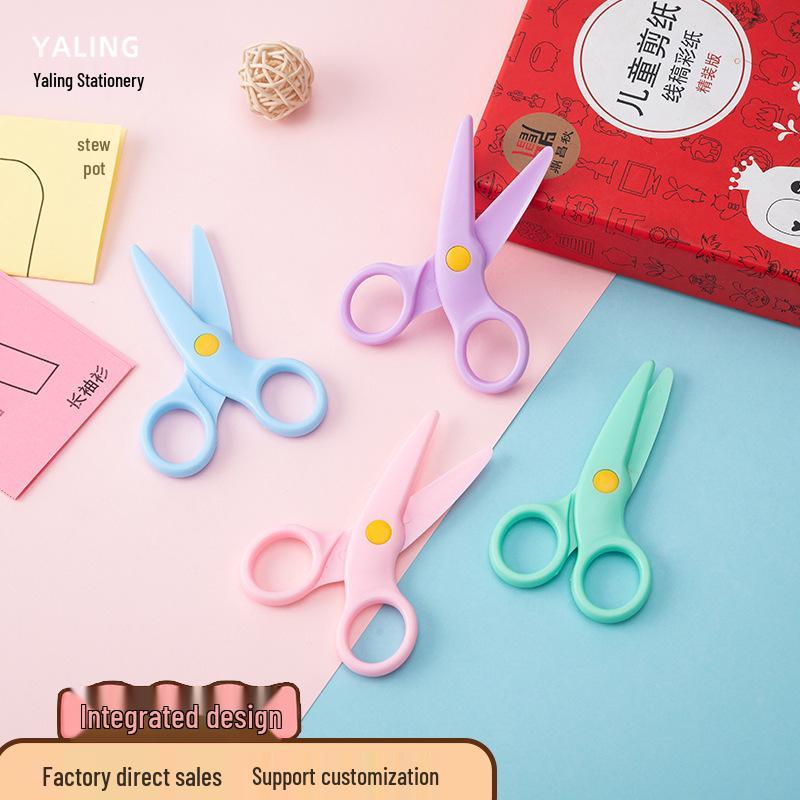 Children's Safety Craft Scissors - Plastic, Round-Head, Cute Design for Toddlers