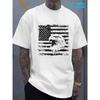 New Summer Men's Fashion T-shirt Personality Simple Pattern Printed Men's T-shirt Top