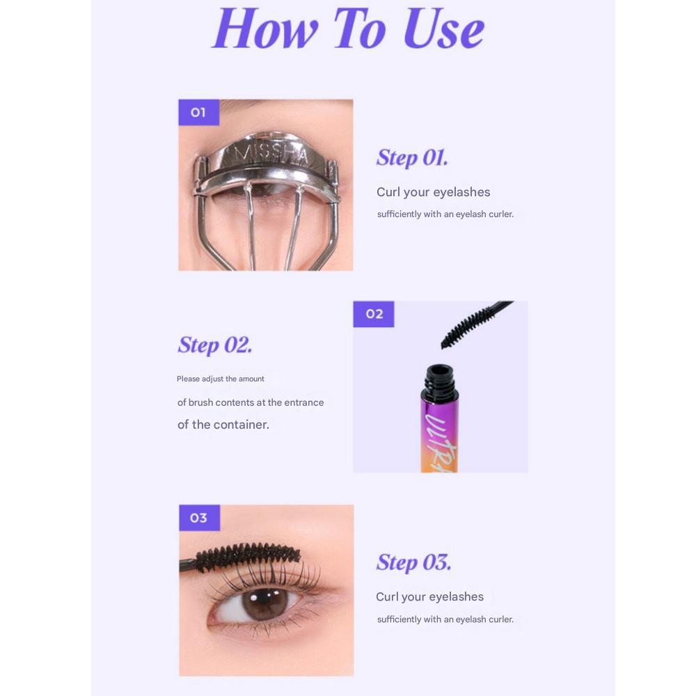 MISSHA Ultra Powerproof Mascara 8g, Curl Up Long Lash, 1 Ea