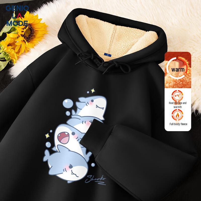 GENIOLAMODE Men's Lamb Fleece Lined Hoodie