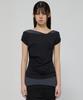 Peulleeoeob 2-Layered Top (Fl-141_Black&Charcoal)