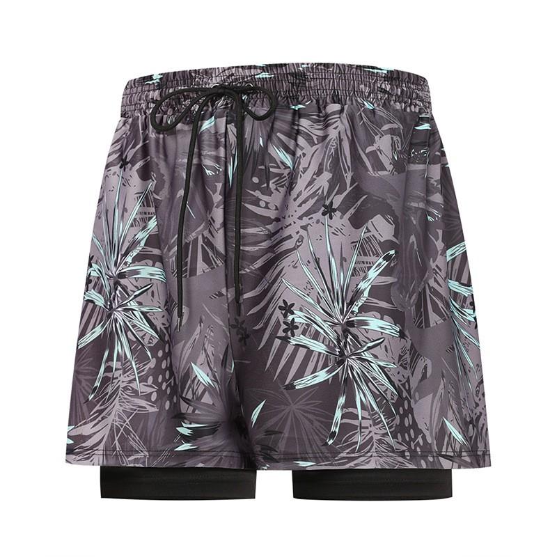 Mens Double-Layer Swim Trunks Quick-Dry Board Shorts Swimming Beach Pool Surfing Water Sports