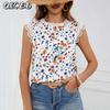 Bluse e Camicie Casual da Donna con Scollo a O Senza Maniche