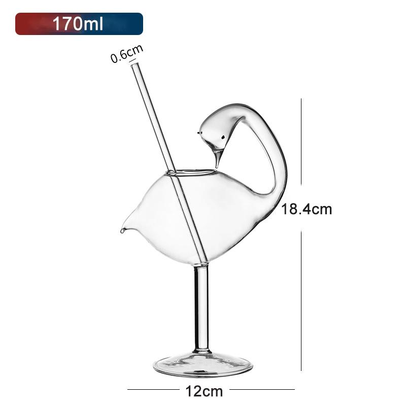 

Creative Pufferfish Octopus Swan Bird Cocktail Glass Transparent Goblet Glass with Straw Wine Juice Cup for Party Bar Nightclub As the picture