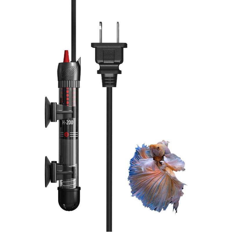 Aquarium Heater 50W,  Submersible Aquarium Heater, Temperature Adjustable, Betta Turtle/Fish Tank Heater, Built-in Thermostat Control чёрный