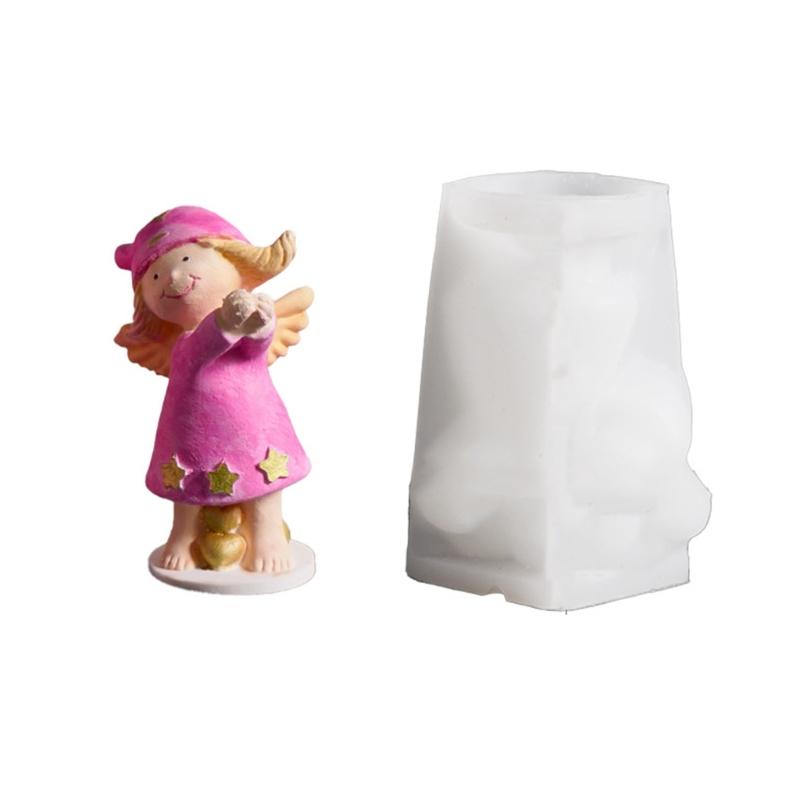 Easy to Use Silicone Candle Mould Featuring Detailed Sleep Angel Designs for Craft Projects