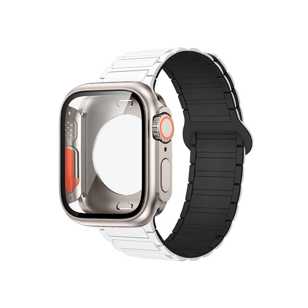 Magnetic Strap+Full Cover Case For Apple Watch S11 10-46/42mm 45 44 40 41mm Frame+Bracelet For Iwatch Series 11 10 9 8 7 6 SE