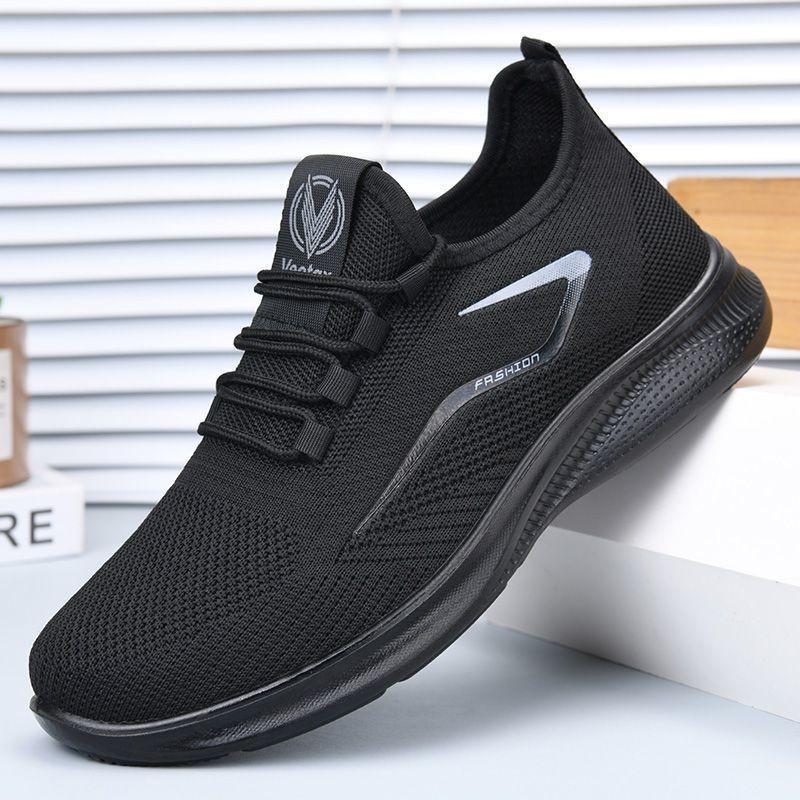 Large Size Men's Shoes Spring and Autumn New Shallow Mouth Lightweight Single Shoes Soft Sole Comfortable Mesh Shoes Outdoor Casual Sports Shoes