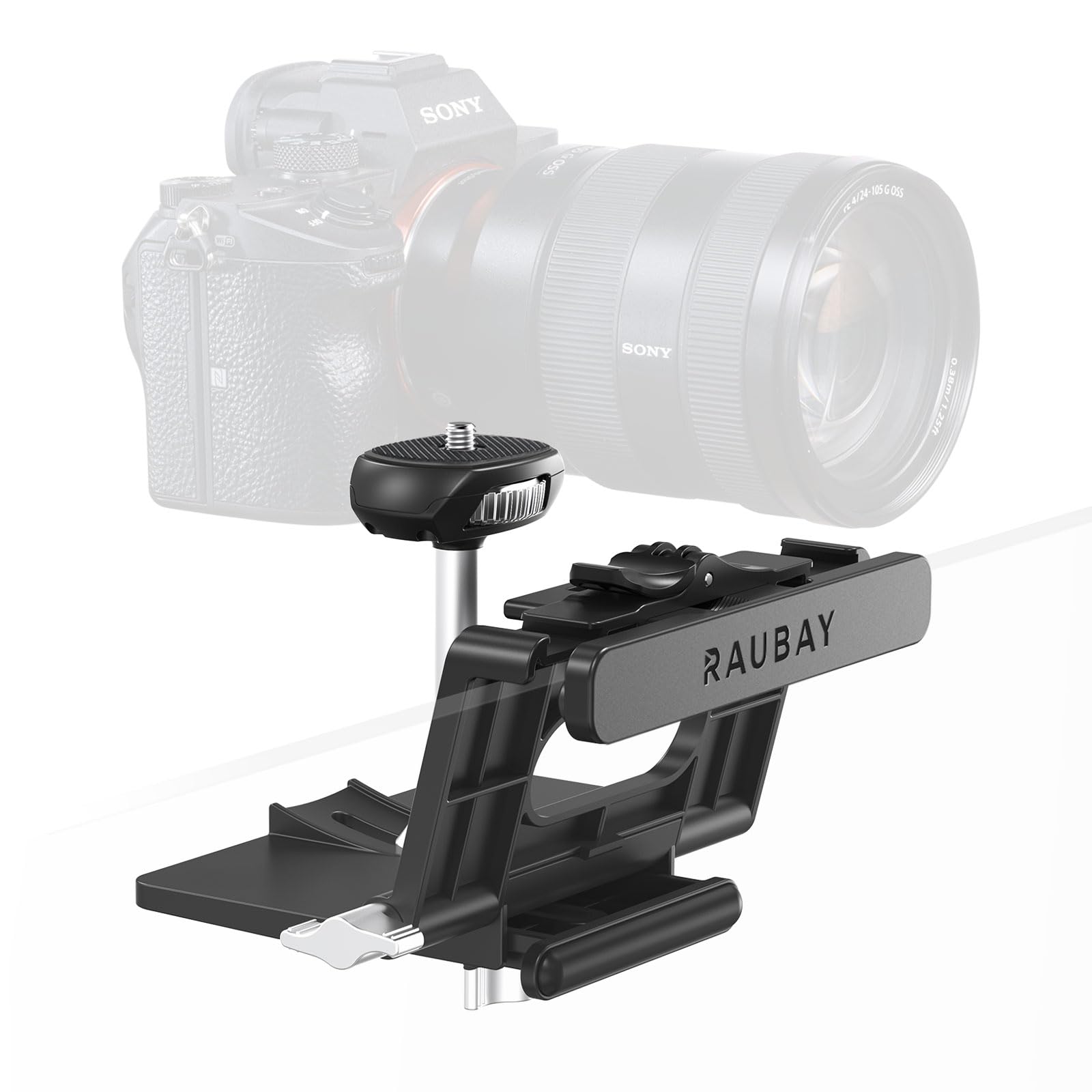 

RAUBAY Monitor Camera Mount Hanging Webcam Clamp with MILC Monitor Top Support for Live Stream Compatible with Curved Maximum Width of [CM02] Stand,