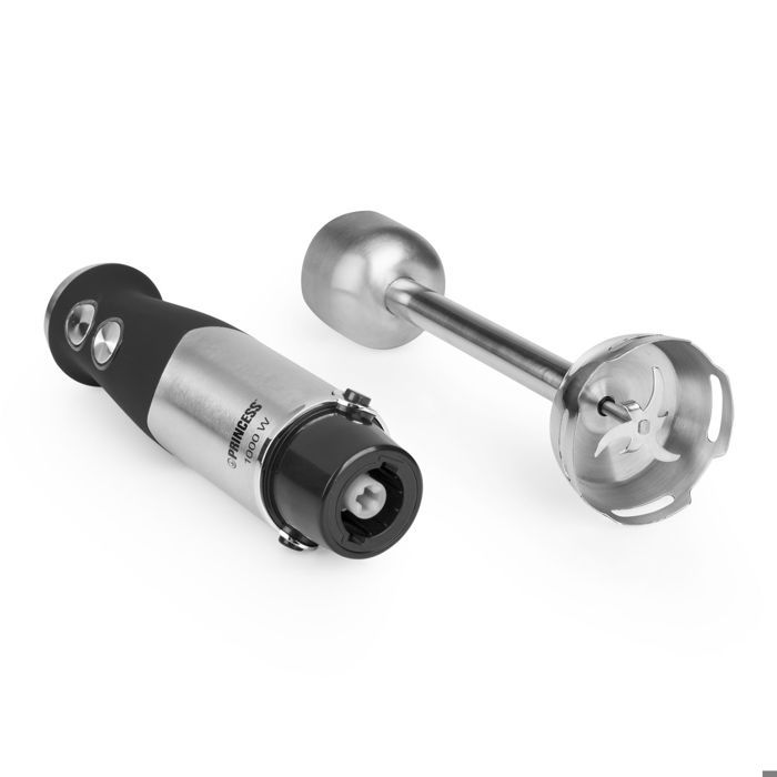 

Mixeur plongeant Princess 221221 - 1000 Watts - 4 lames - Pied 25 cm en acier inoxydable et poignée Soft Touch - Avec verre mesureur