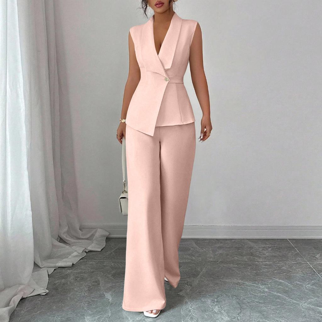 Fashionable And Sexy Women's Spring And Summer Retro Elastic Waist Strap Linen Suit Women's Fashion Color Casual Two-piece Set