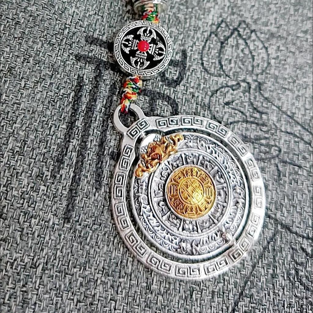 Collana Zen Cool Jiugong Bagua Girevole Tag Vita Ciondolo Portafortuna