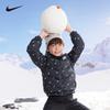 Nike Chaqueta de Plumón con Capucha con Estampado de Logotipo Completo Cálida Cómoda Versátil Chaquetas para Niños Negro NY2242055GS-001