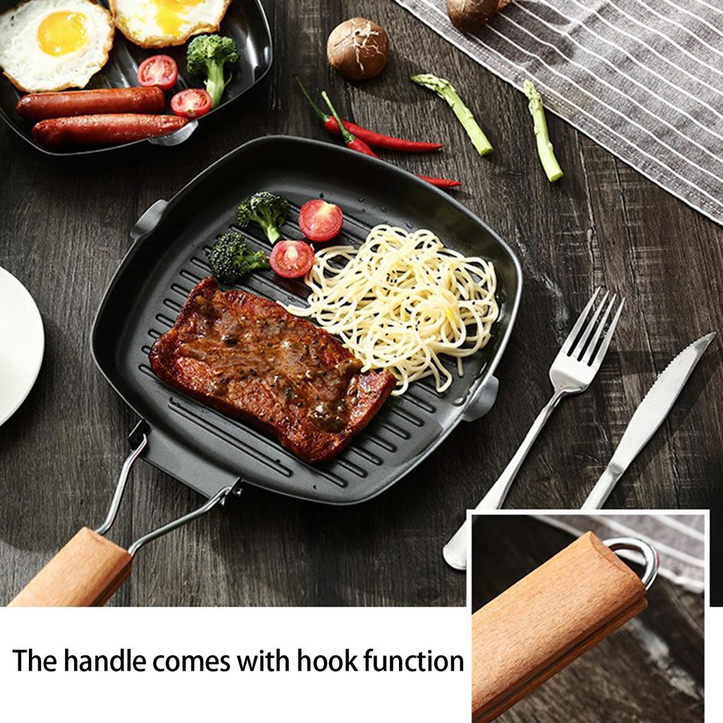 Nonstick Grilling Pan Large Skillet Indoor Cooking Pans Steak Pans Cooking Skillets Suitable for Steak and Bacon