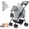 LPOTIUS Pet Suitable for Small and Medium and Other 4 Wheels with Easy Ideal for Pet Dog 15KG Weight Pet Baby Stroller Stroller, Foldable, 2-Way,