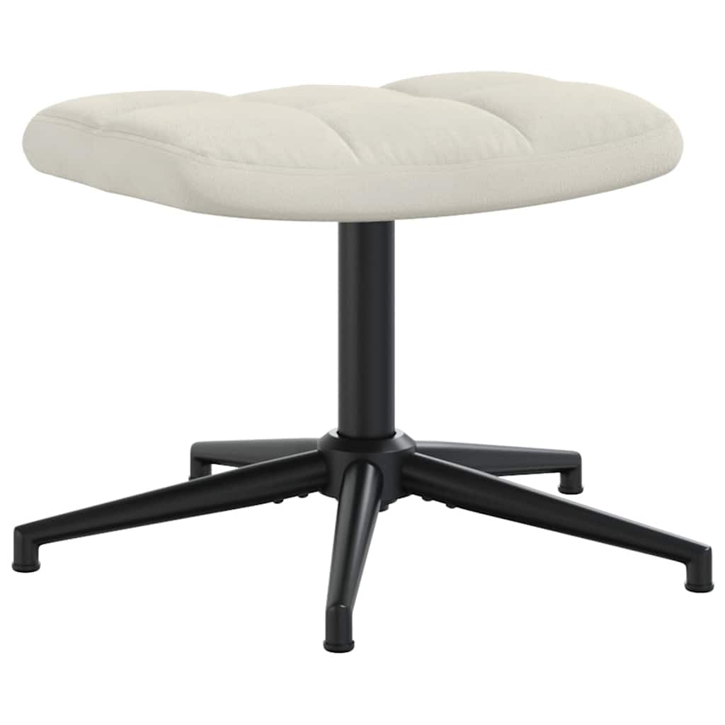 Relax Armchair with Footstool Cream White Velvet