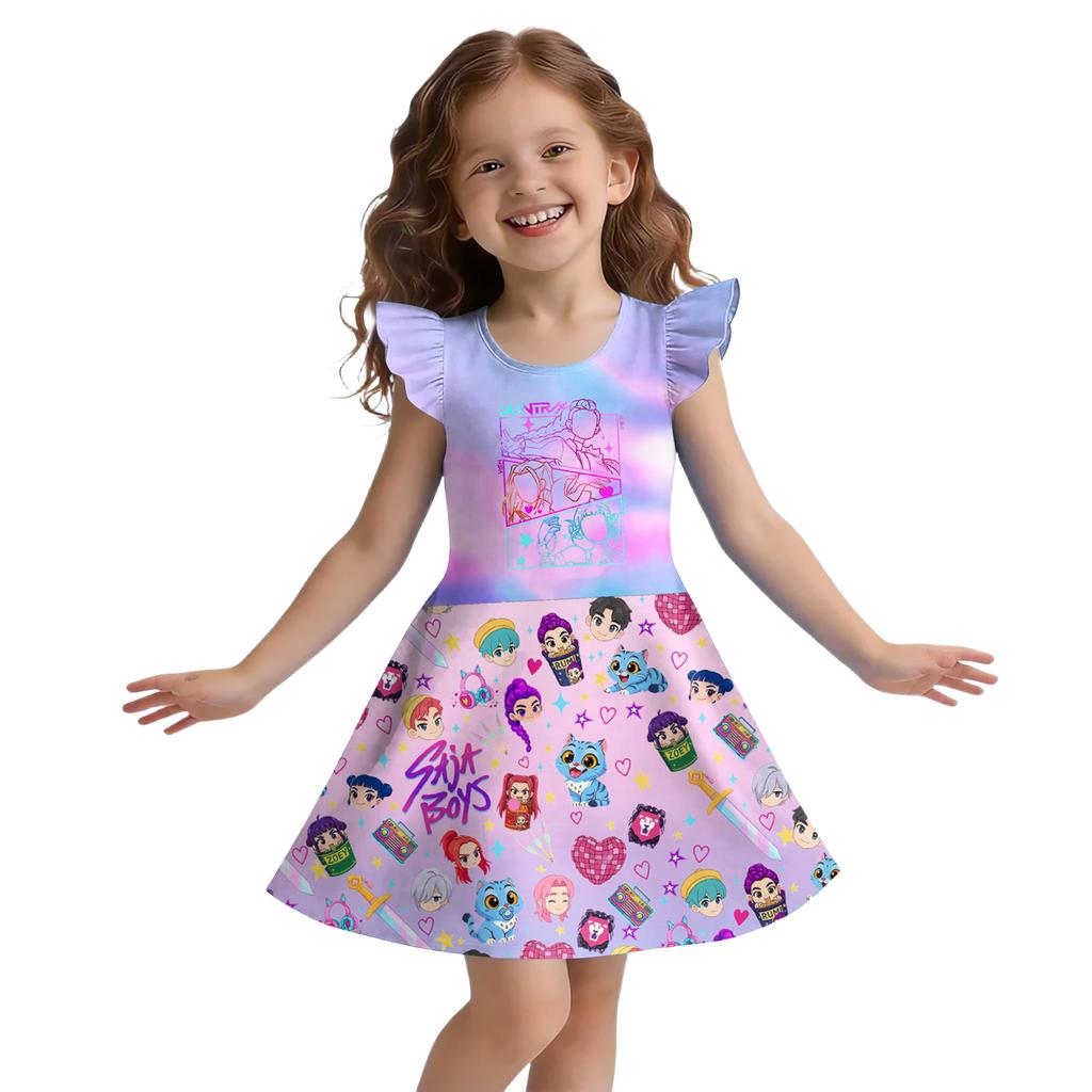 Children's Sleeveless U-neck Summer A-line Floral Casual Holiday Dress