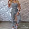 2026 Women's Sexy Bandeau Single-Breasted Multi-Pocket Jumpsuit K317