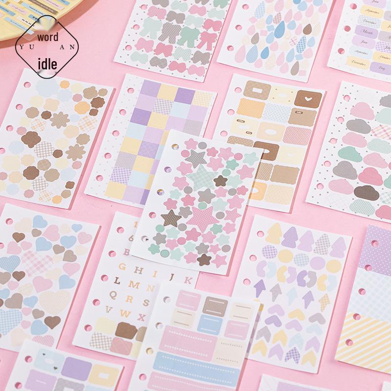 Yu Xian 2 Salty Story M5 Stickers: 4 Style Irregular Pattern DIY Collage Journal, 10 Sheets