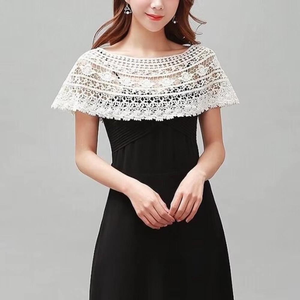 Elegant Fake Collar Retro Lace Neckline Shirt Cover Lace Cover Up Tops  Women