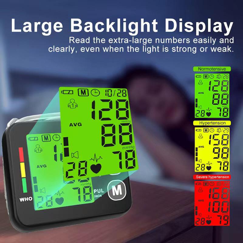 High Precision Automatic Wrist Blood Pressure Monitor for Home Use