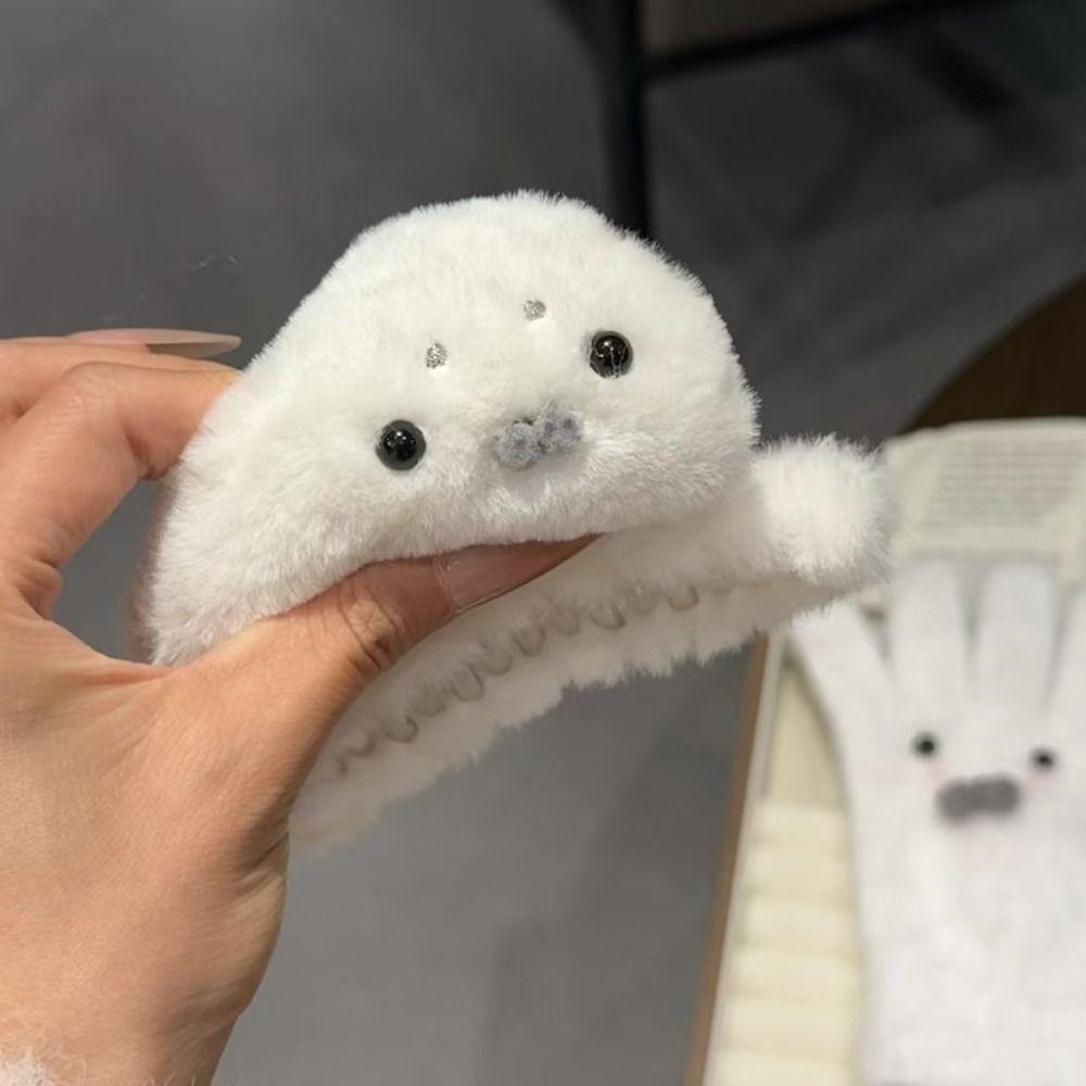 Hairpin Plush Hair Clip Cute Large Shark Clip Fashion Little Seal Hair Claw  Girl