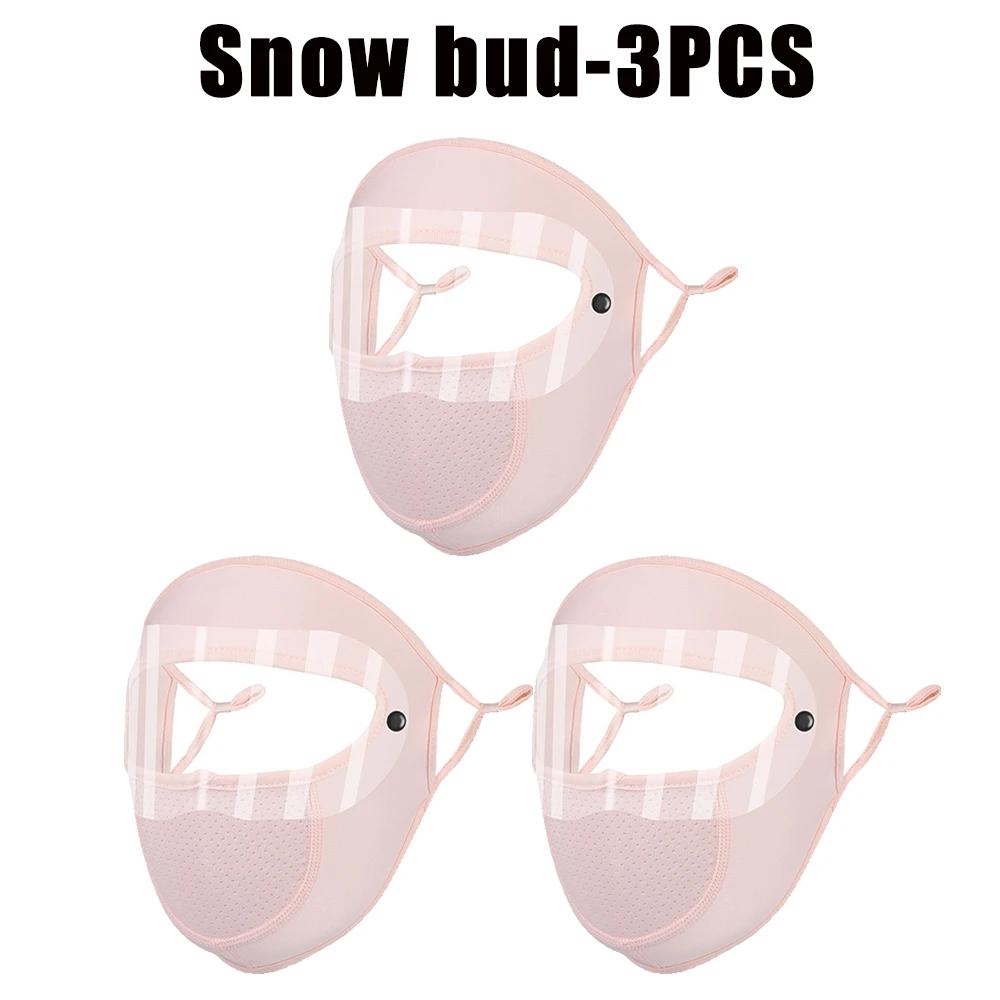 UV Protection Black White Double Lenses Full Face Sunscreen Mask Cool Breathable Thin Ice Silk Mask Outdoor Riding Goggles Mask